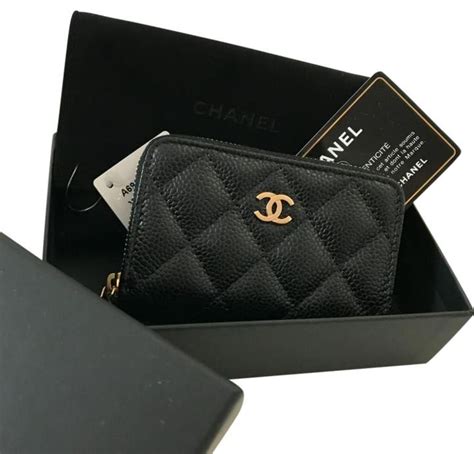 chanel zipped key holder|chanel card holder zip wallet.